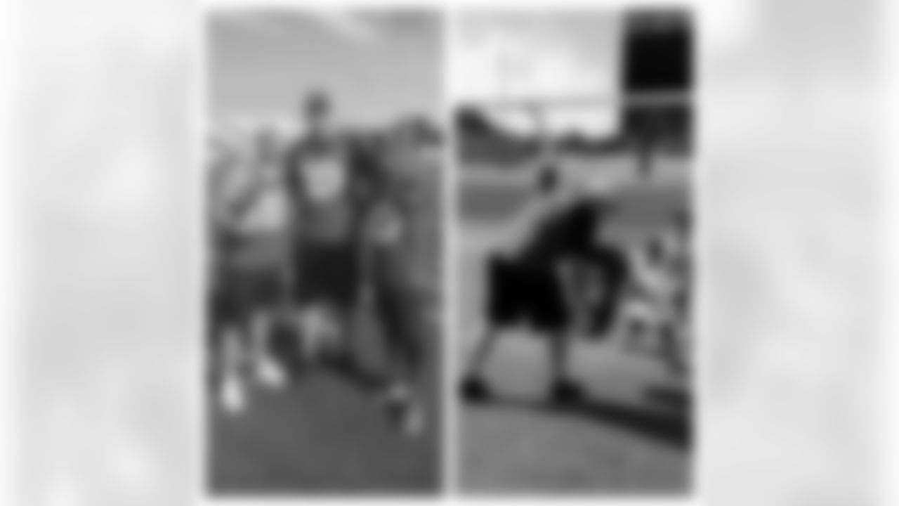 T Lane Johnson helped out a friend at his football camp.