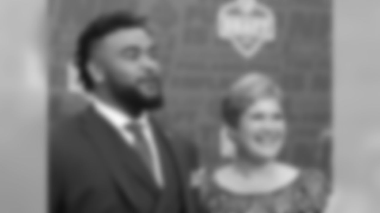 Barnett and his mother Christine at the NFL Draft