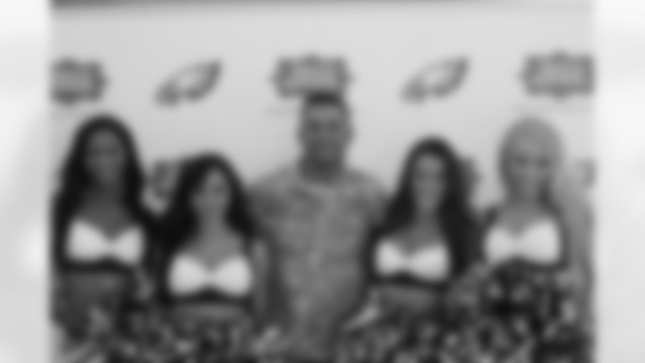 Eagles Cheerleaders visited the Military Reception prior to practice