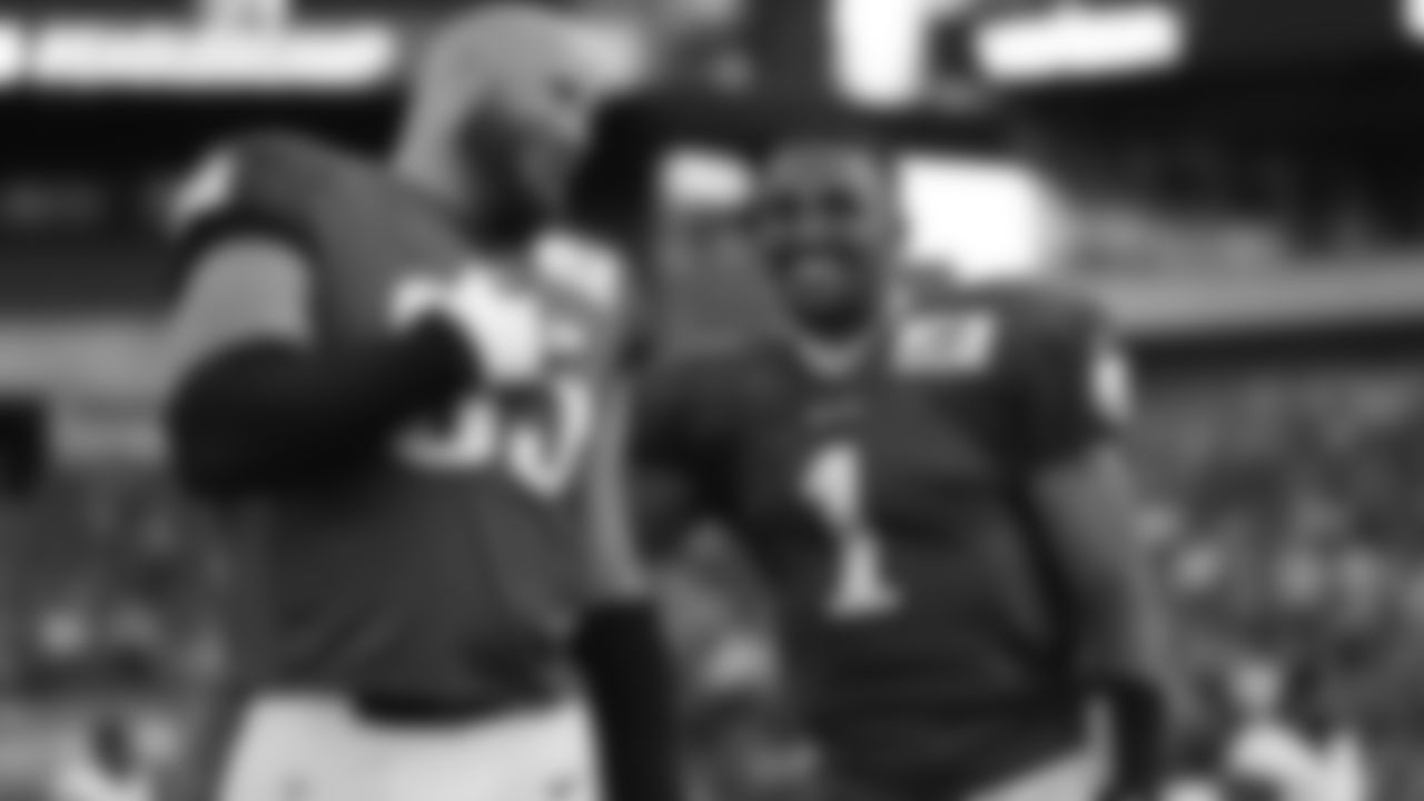 T Lane Johnson and QB Jalen Hurts