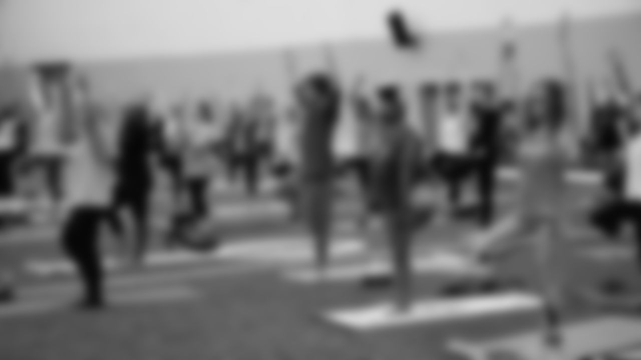 The yoga session finished up after working on balance.