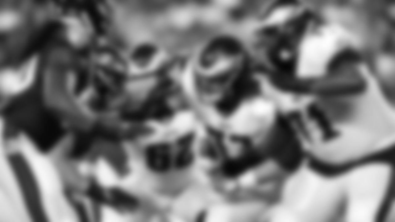 The Eagles offensive front faces off against the Ravens