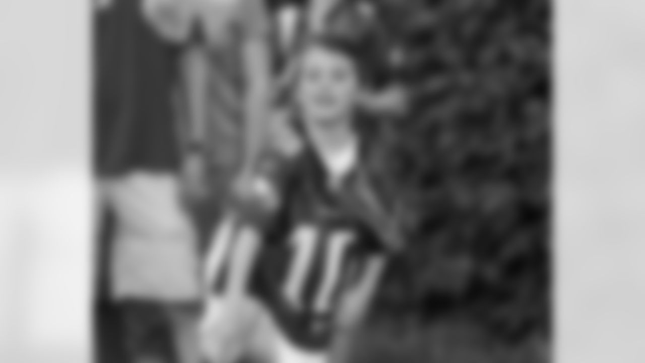 An Eagles fan having some fun outside Flight Night!