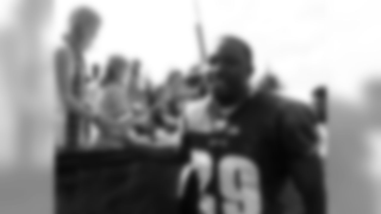 Once a fan himself, RB LeSean McCoy was all smiles on the last day of two-a-day workouts at Lehigh