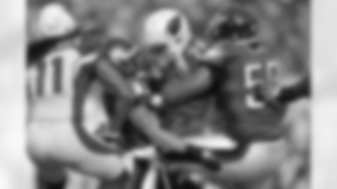 The defense tackles Beanie Wells of the Arizona Cardinals