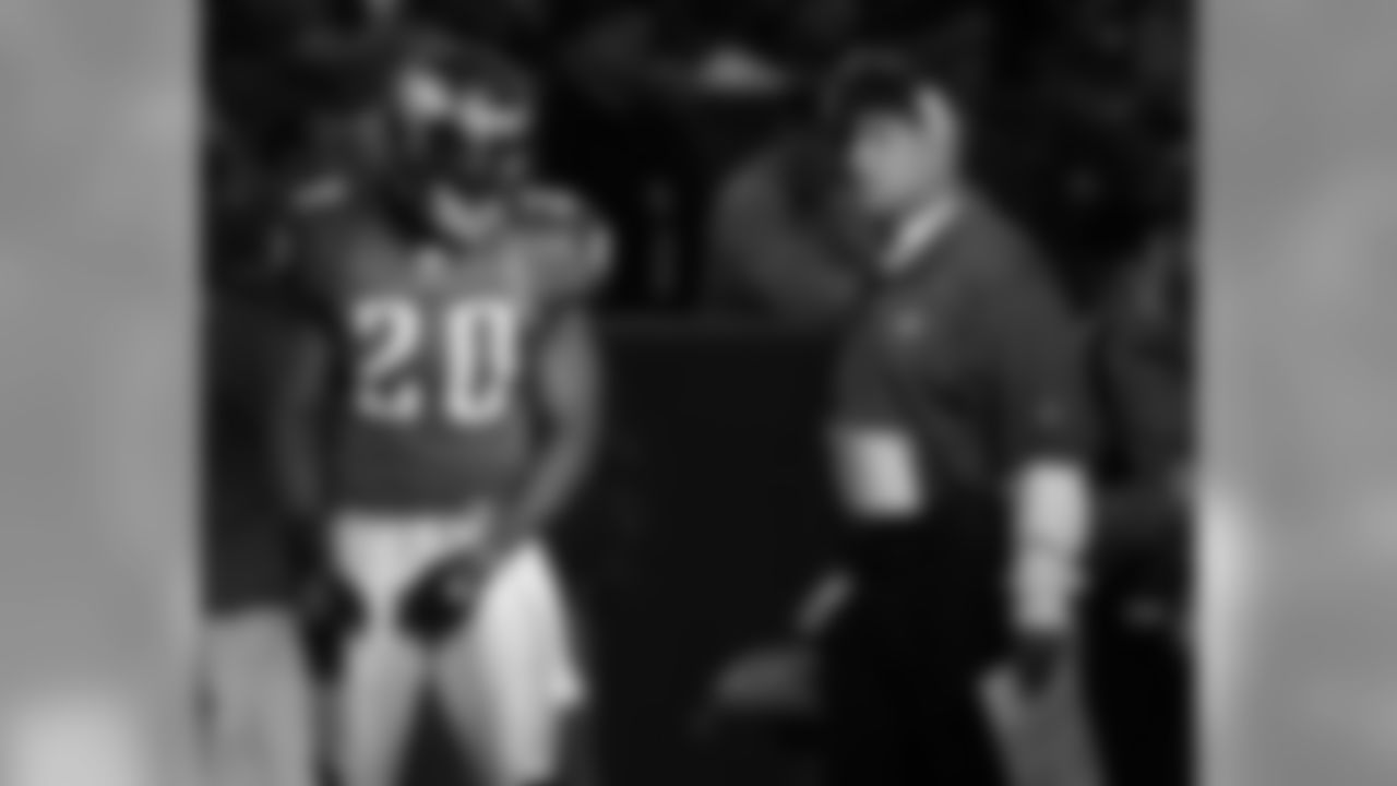 FS Brian Dawkins and offensive line coach Juan Castillo