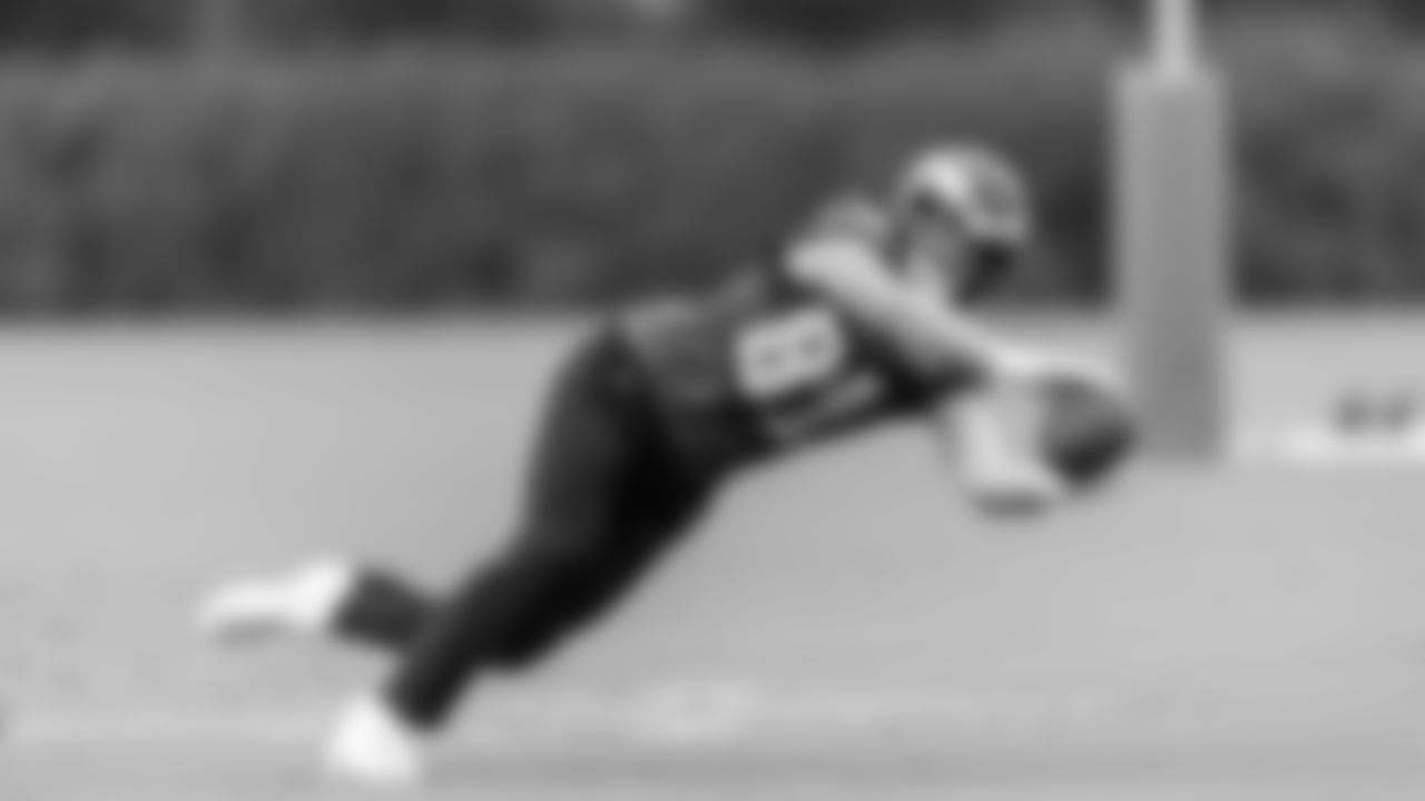 Grant Calcaterra makes a diving catch.