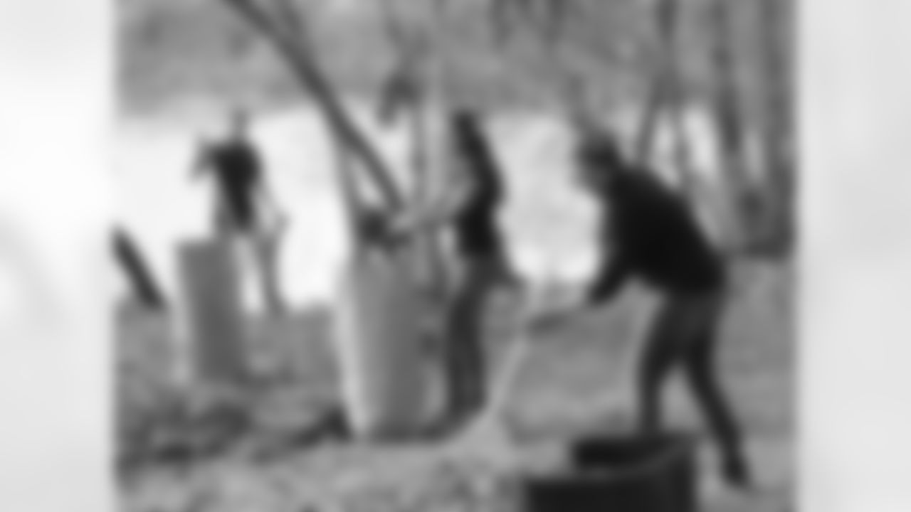 For the Eagles staff, it was just a short walk across the street to help clean up FDR Park