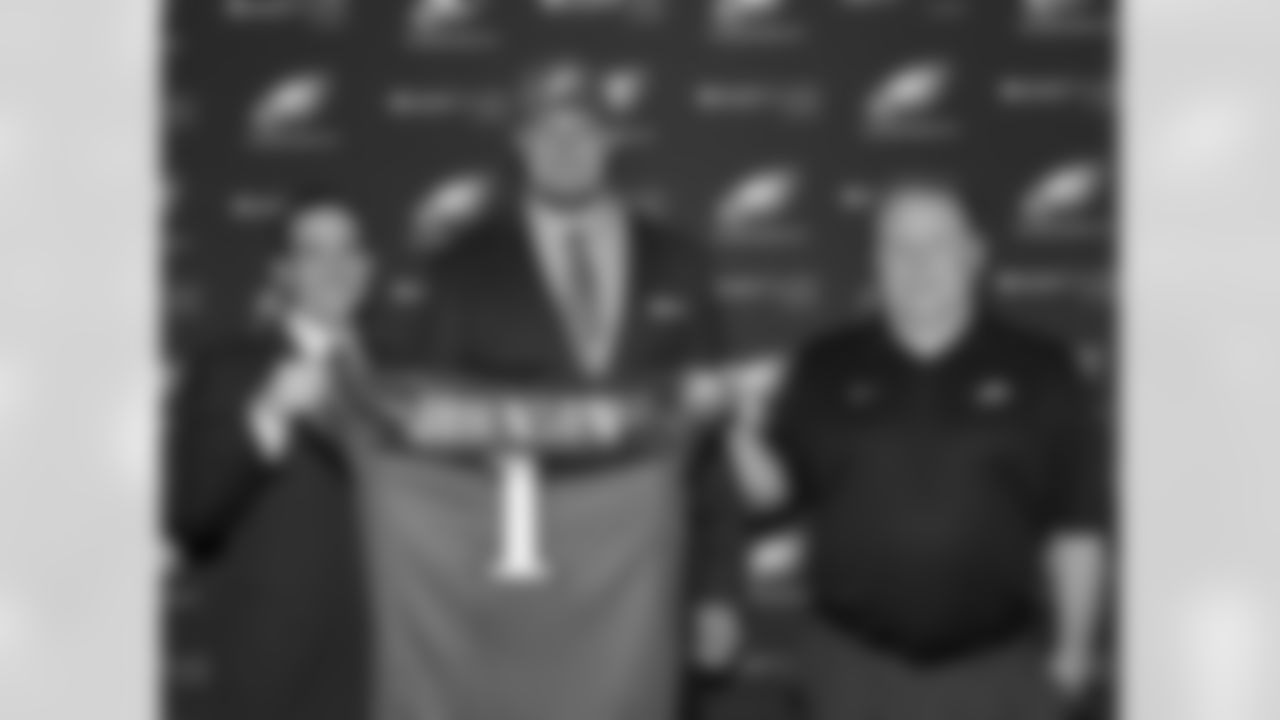 Howie Roseman and Chip Kelly introduce first-round pick Lane Johnson