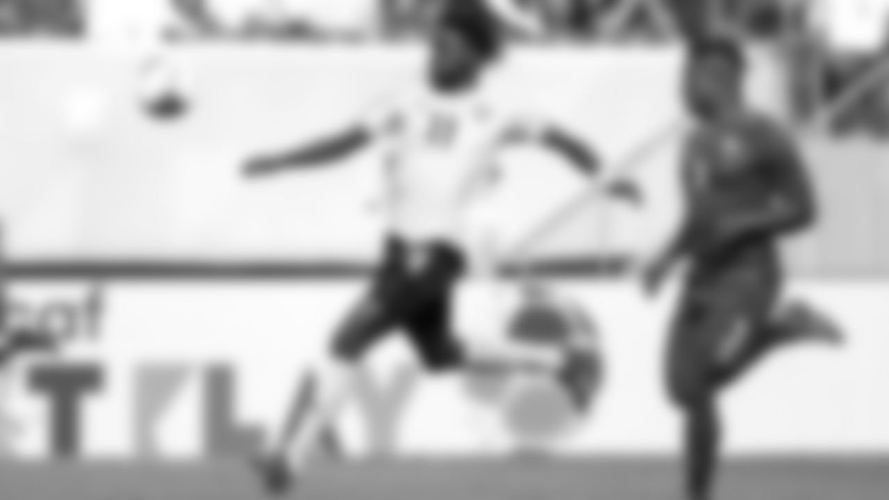 Jamaica's Shamar Nicholson (11) prepares to kick the ball