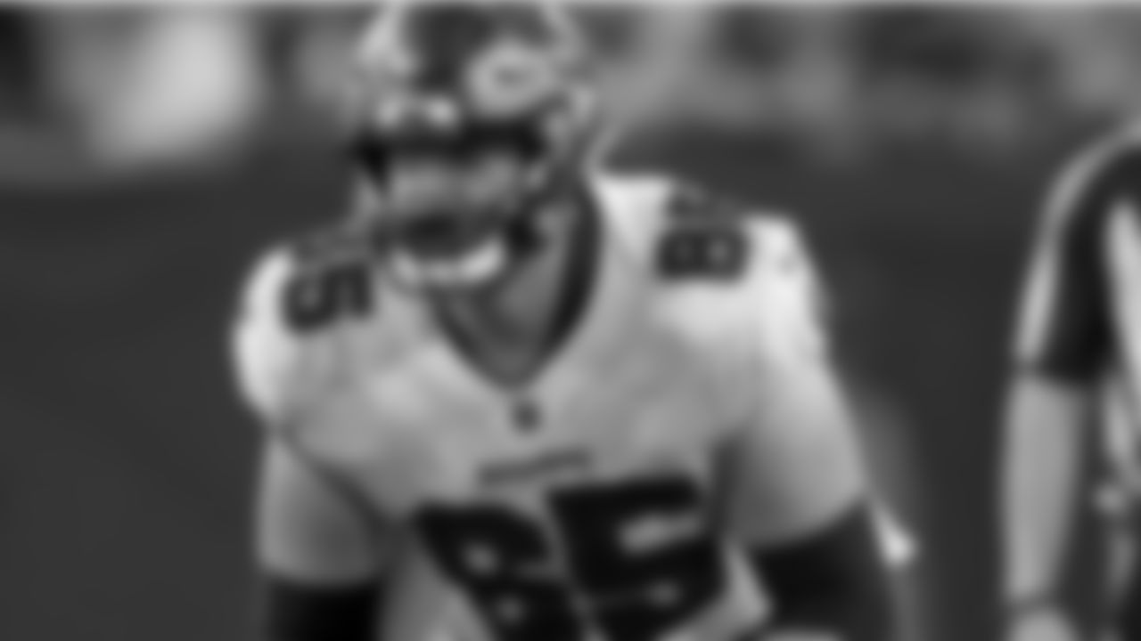 Right guard Alex Cappa has improved his PFF grade in each of his four NFL seasons. (AP Photo/Don Montague)