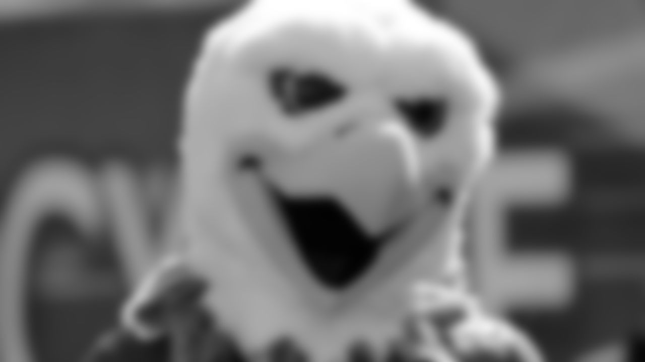 Eagles' mascot Swoop shows his support on the sidelines in Sunday's home opener.