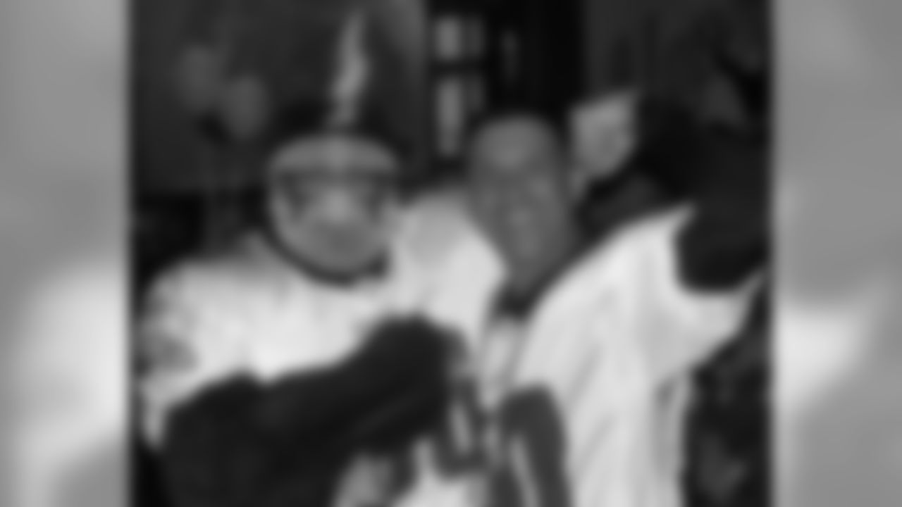 Desert Eagles Nest Mascot, Felix Cervantes, and President David Ortiz of the Desert Eagles Nest in Scottsdale, Arizona get ready for an invasion of Eagles' fans.