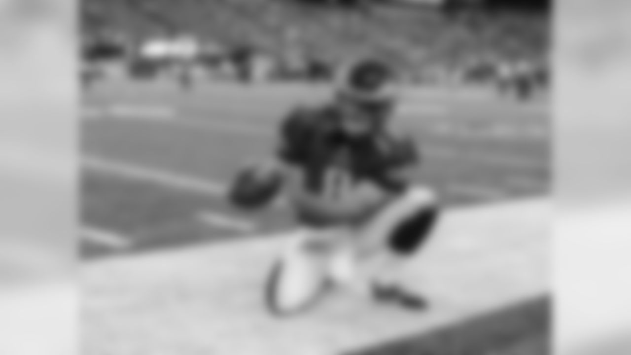 Eagles' punter Donnie Jones practices taking snaps as a holder in the Eagles' final preseason game of 2013.