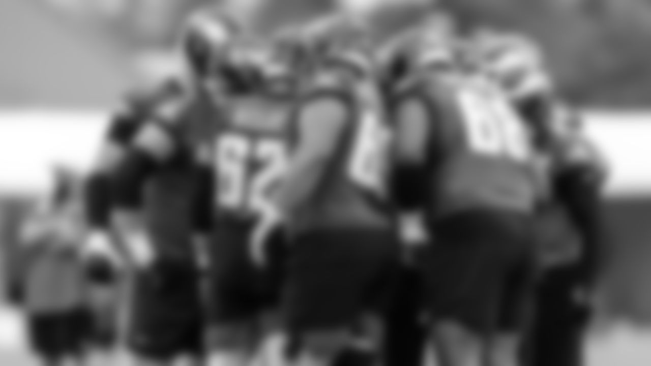 In the huddle.