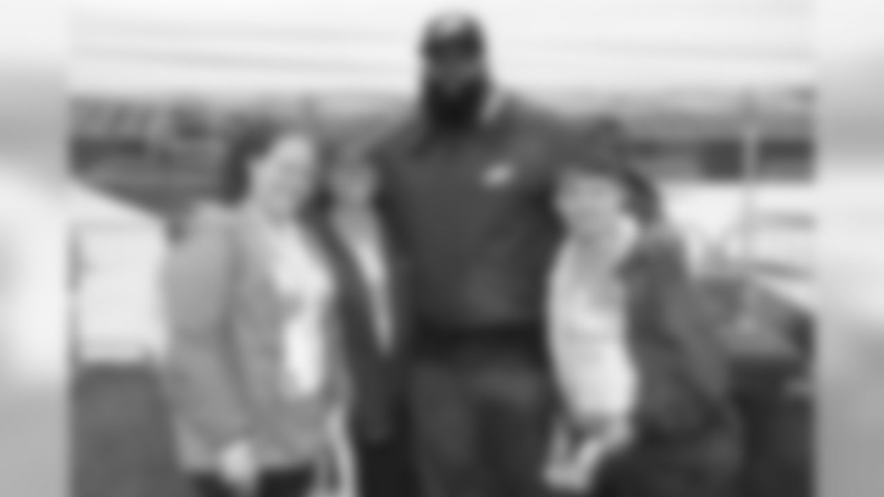 OT Jason Peters with a trio of fans.