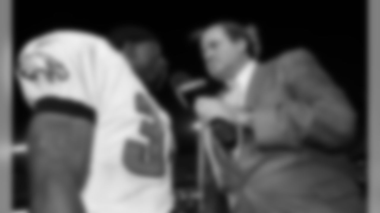 ESPN's Chris Berman with RB Brian Westbrook