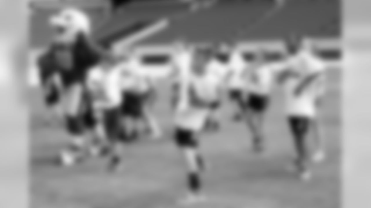 The students all competed in a variety of football drills in an effort to foster an active lifestyle.