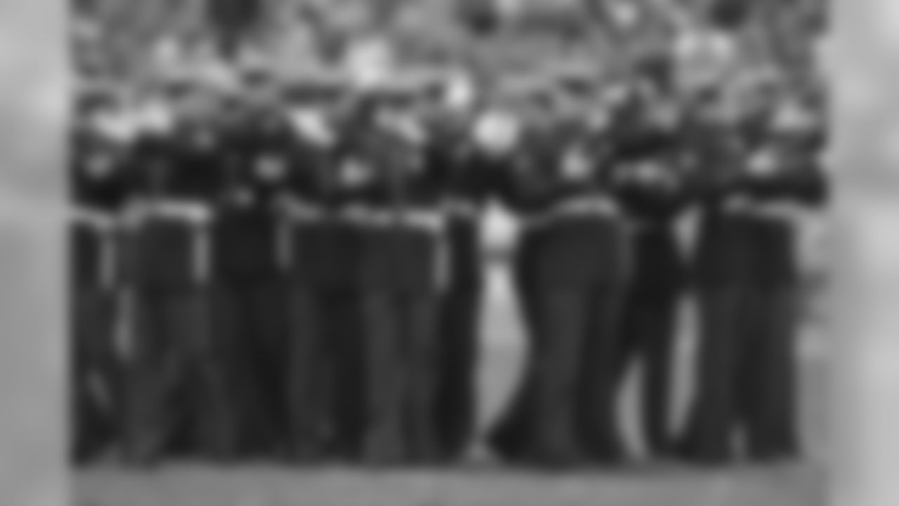 In honor of Salute to Service week in the NFL the troops perform at halftime at Lincoln Financial Field.
