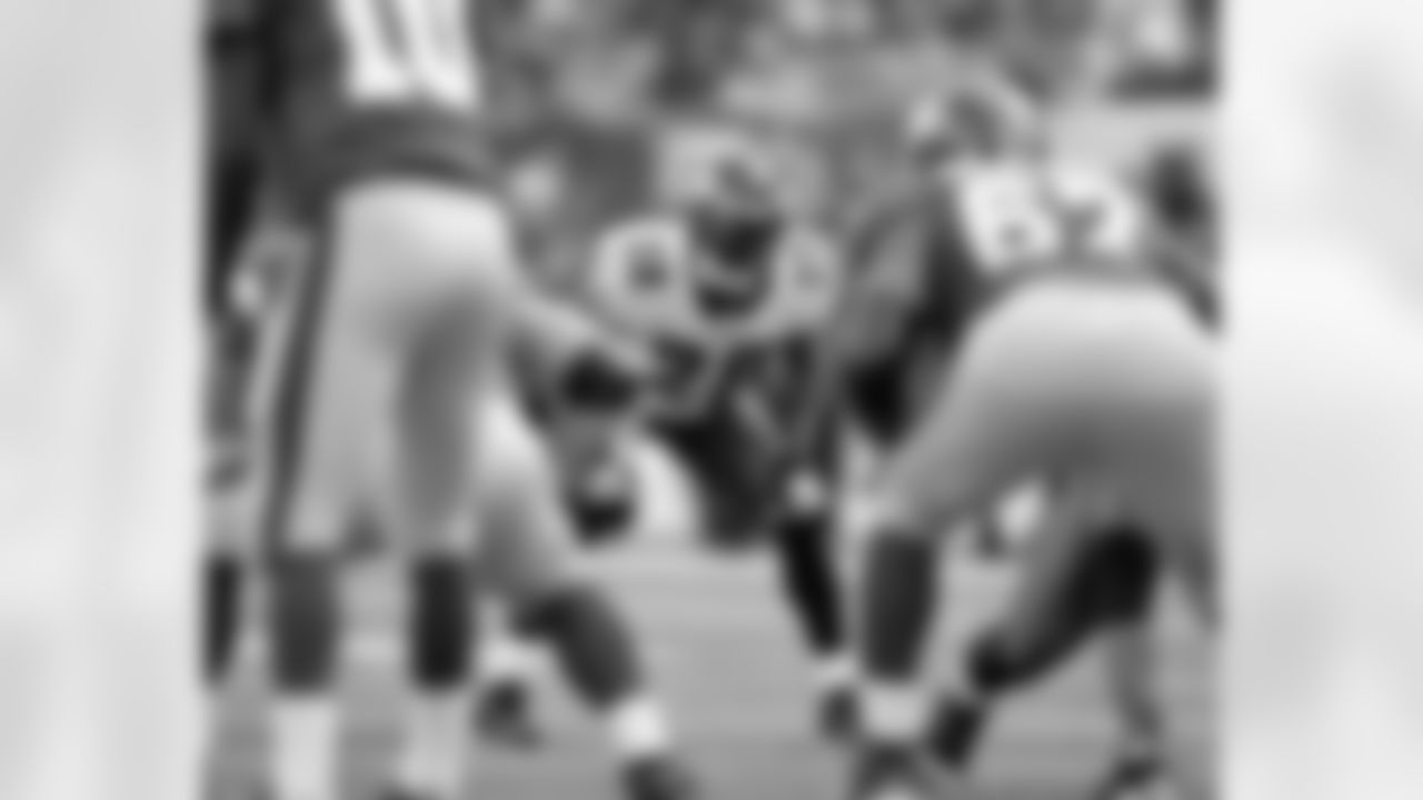 FS Brian Dawkins looks over New York's offensive backfield