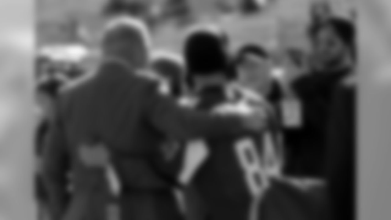 Falcons Owner and Chairman, Arthur Blank, stops to take a photo with Falcons fans