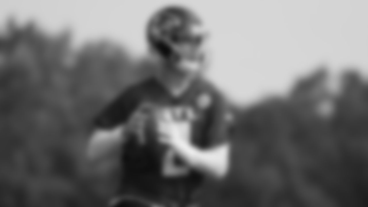 Atlanta Falcons quarterback Matt Ryan #2 in action at AT&T Atlanta Falcons Training Camp on August 19, 2020 in Flowery Branch, GA. (Photo by Kara Durrette/Atlanta Falcons)