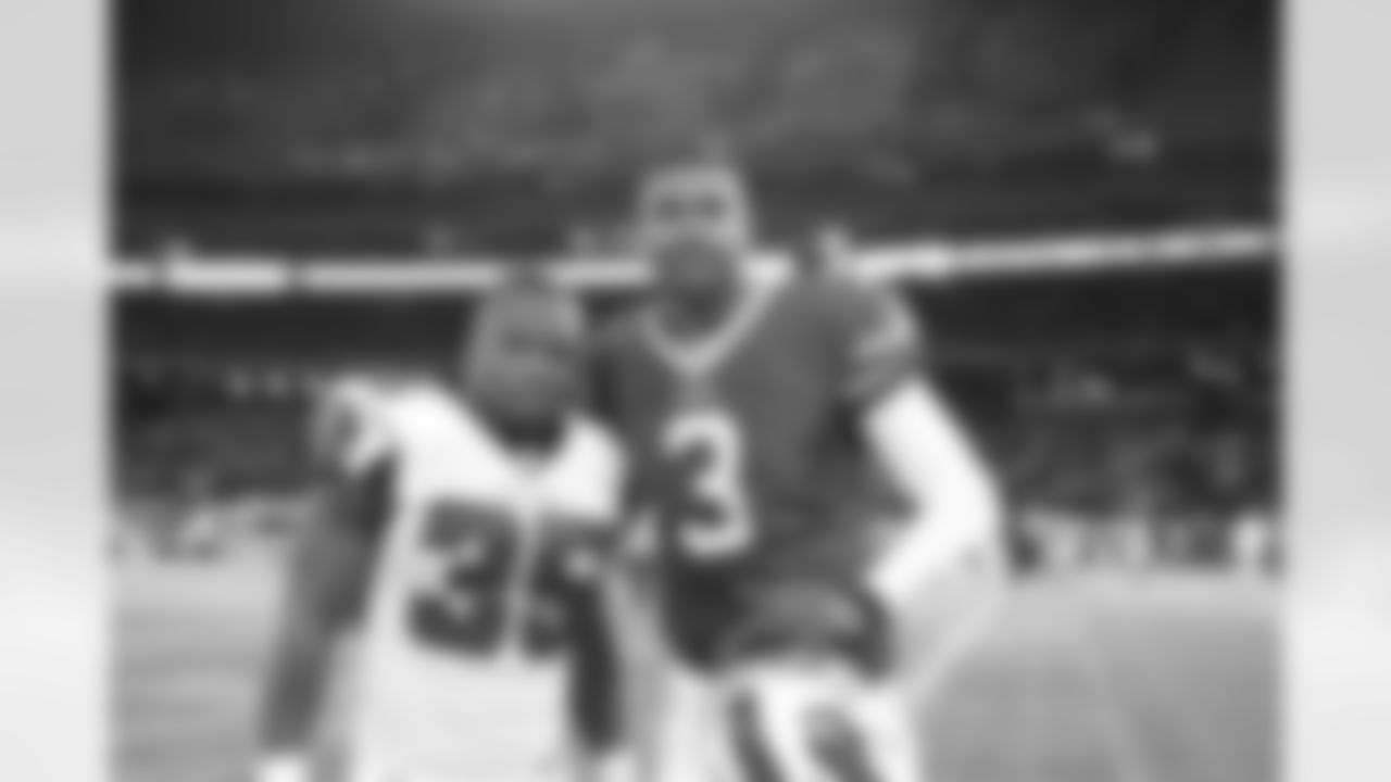 RB Antone Smith and Bills QB EJ Manuel after the game. Both played at Florida State University.