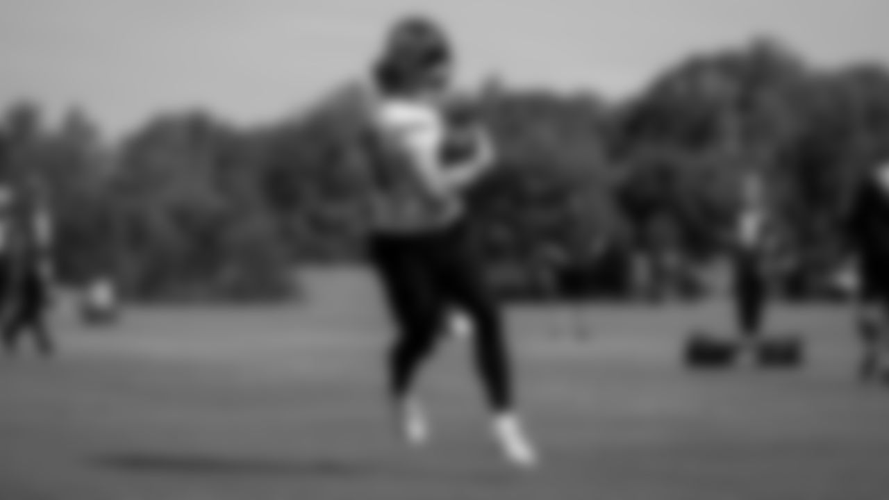 Atlanta Falcons tight end Hayden Hurst #81 in action during practice at IBM Performance Field. (Photo by Kara Durrette/Atlanta Falcons)