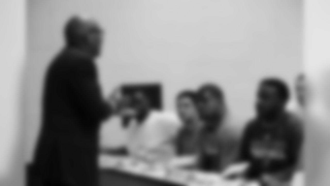 Dr. Earl Suttle, left, leads his presentation to the rookies // Falcons University - 2012 // May 15, 2012 // Flowery Branch, Ga. -