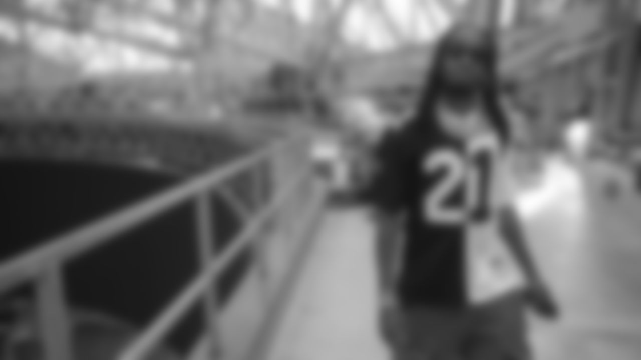 Quavo is filmed for a season kickoff video at Mercedes-Benz Stadium in Atlanta, Georgia, on Sunday, August 27, 2023. (Photo by Shanna Lockwood/Atlanta Falcons)