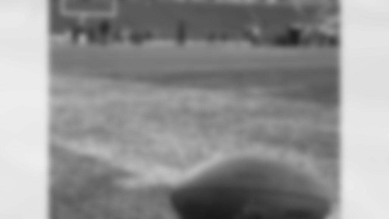 A football rests on Quest Field before the gates open for fans // Falcons at Seahawks // 12/19/10 - Quest Field