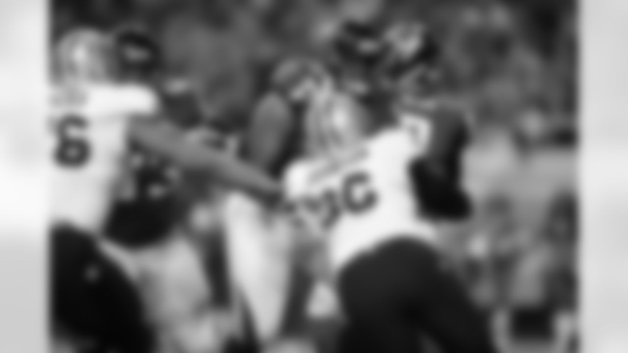 The Falcons O-Line works to protect QB Matt Ryan