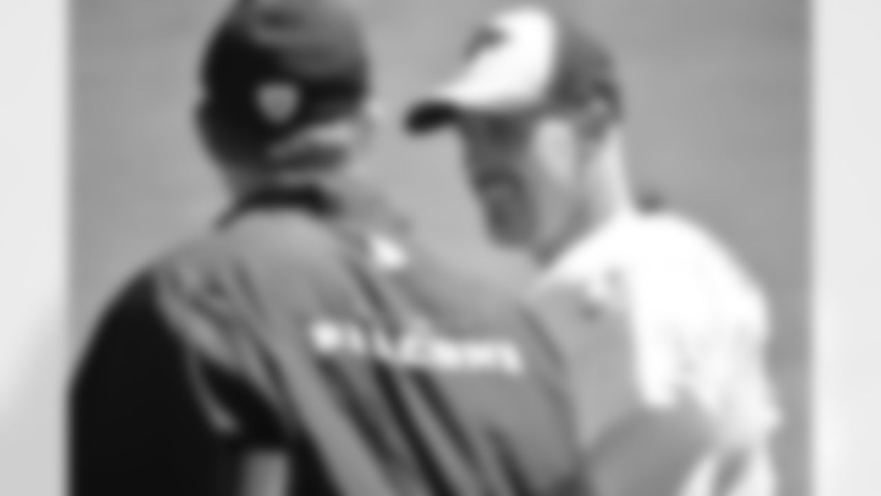 K Matt Bryant talks to tight ends coach, Chris Scelfo