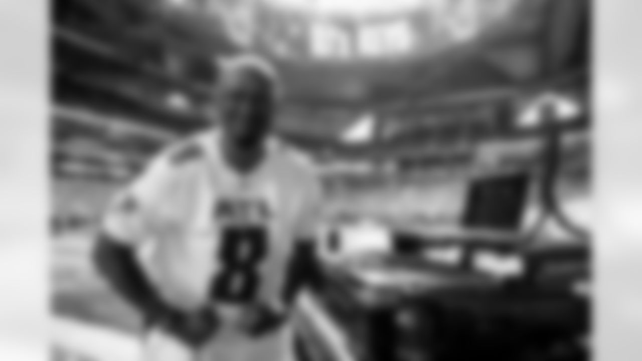 DJ poses for a photo before the game against the Philadelphia Eagles at Mercedes-Benz Stadium in Atlanta, Georgia on Sunday, September 12, 2021. (Photo by Adam Hagy/Atlanta Falcons)