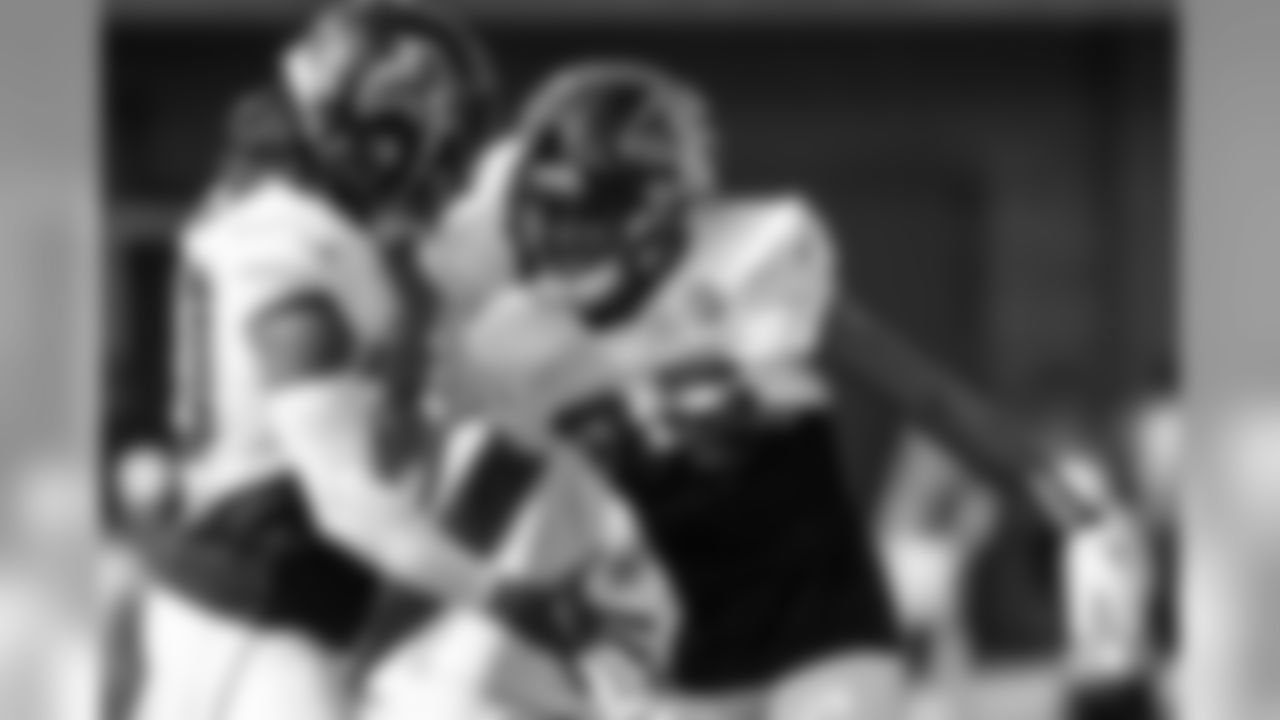 July 27, 2019 - CB Ryan Neal and CB Jordan Miller celebrate making a play on the fifth day of practice. (Photo by Kara Durrette/Atlanta Falcons)