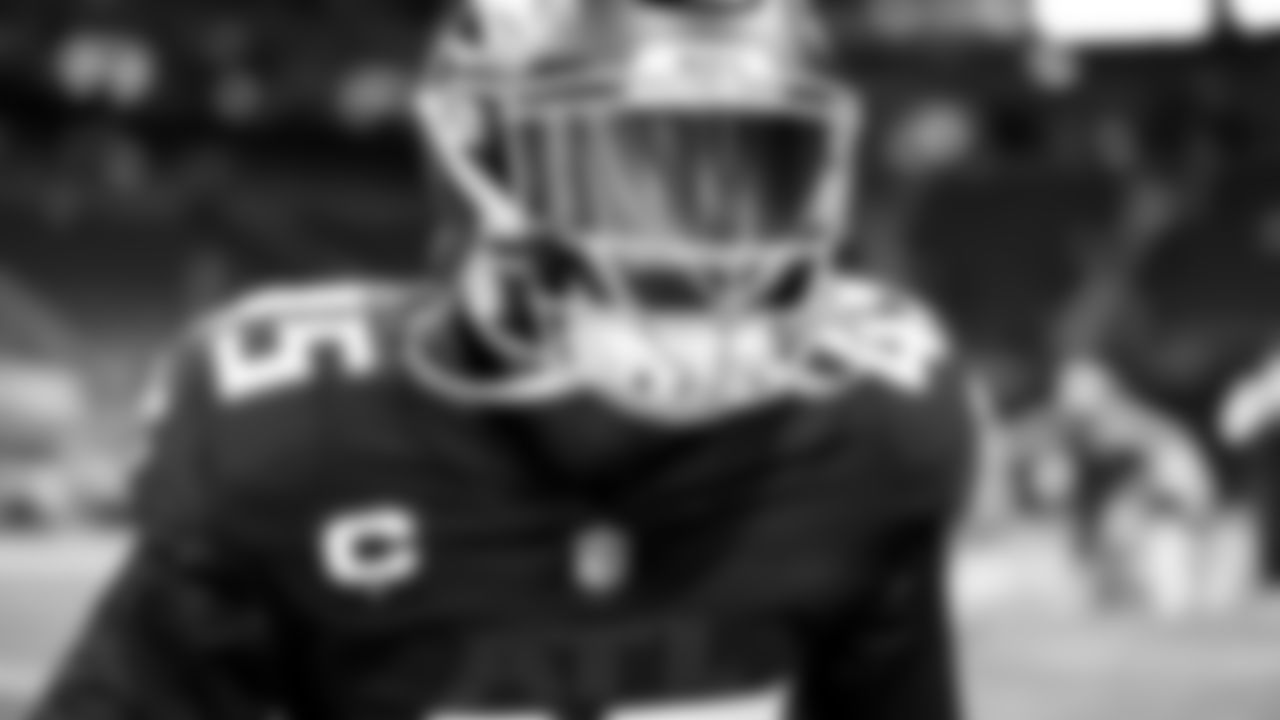 Atlanta Falcons linebacker Deion Jones #45 looks on during pregame against the Tampa Bay Buccaneers on December 20, 2020.