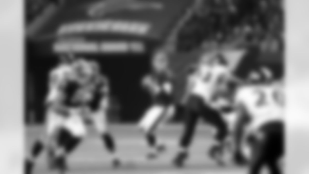 Matt Ryan looks to pass the ball downfield. // Falcons vs Ravens // 11/11/10 - Georgia Dome