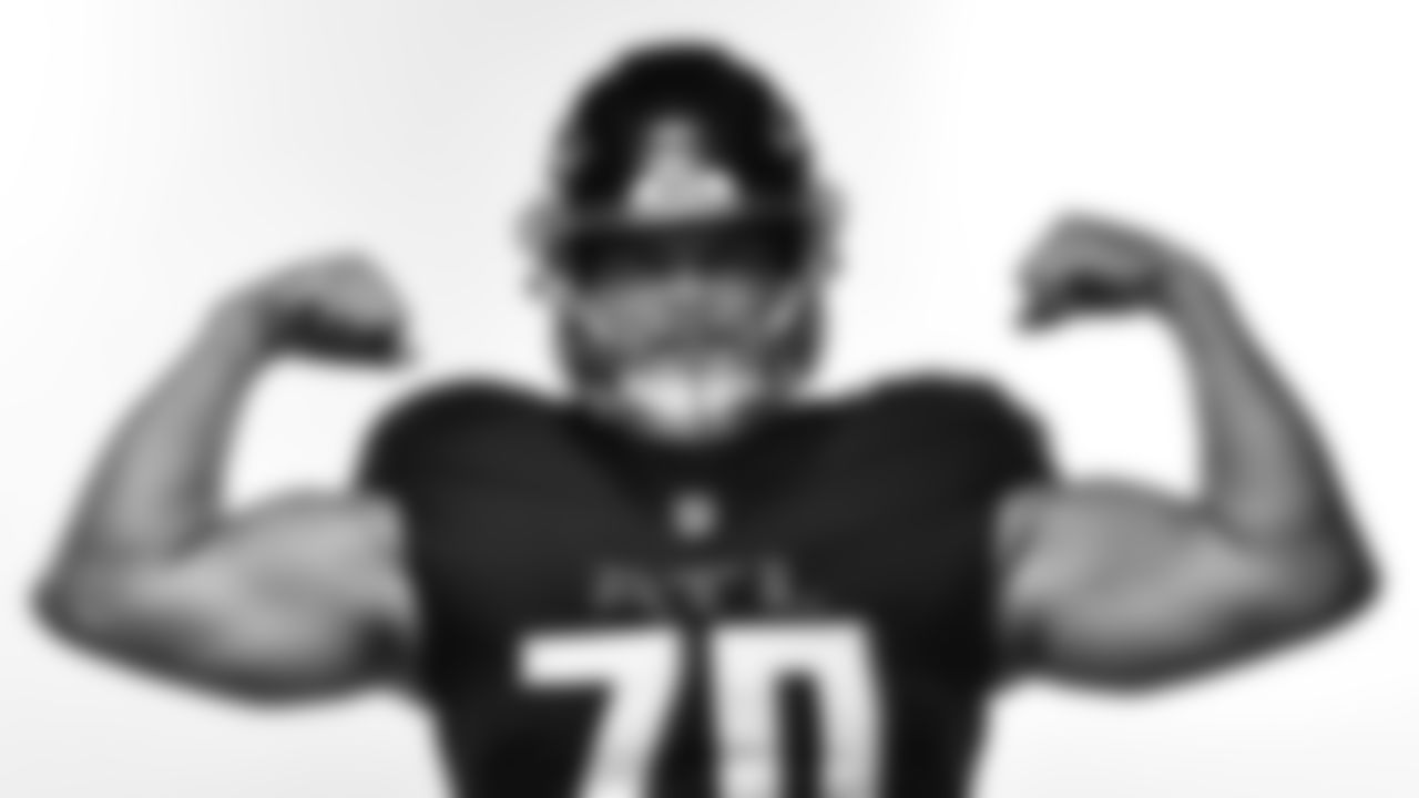 Atlanta Falcons offensive lineman Jake Matthews #70 during Creative Days in Ticketmaster Studios at Atlanta Falcons Training Facility in Flowery Branch, Ga. on Monday June 5, 2023. (Photo by Brandon Magnus/Atlanta Falcons)