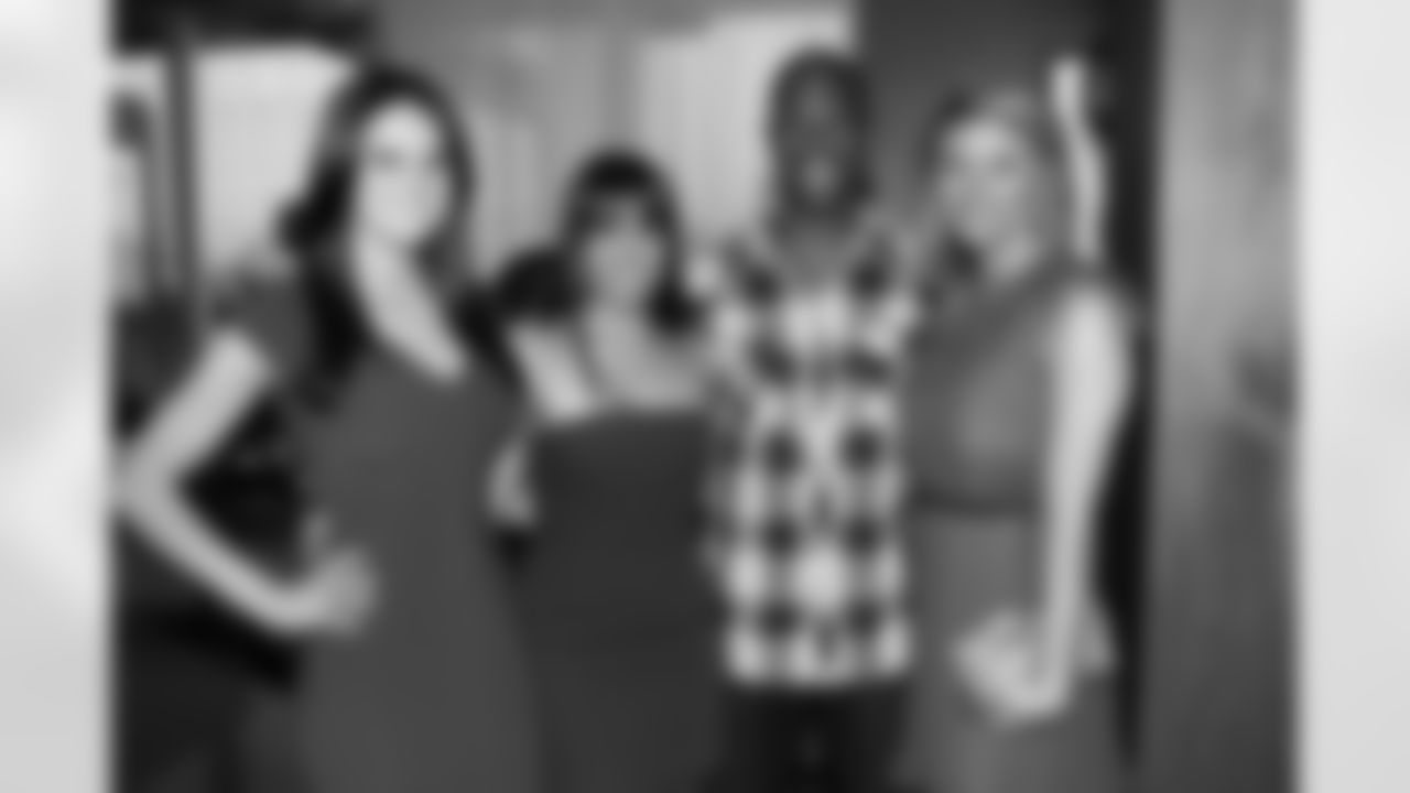Alice F, far left, and Naiz B., far right // 2011 Atlanta Falcons Cheerleaders XFinity Release Party // 2011 // Atlanta -