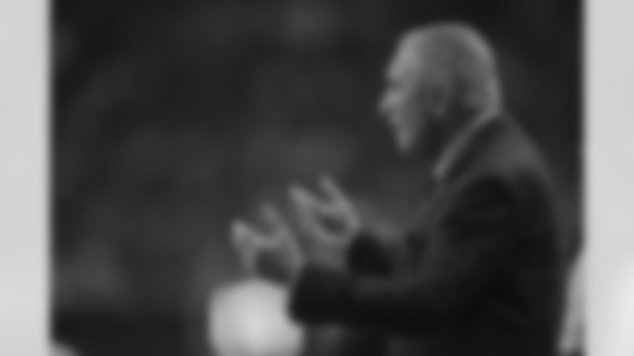 Arthur Blank reacts on the sideline during the Week 2 Game against the Green Bay Packers at Mercedes-Benz Stadium in Atlanta, Georgia on Sunday, September 17, 2023. (Photo by Brandon Magnus/Atlanta Falcons)