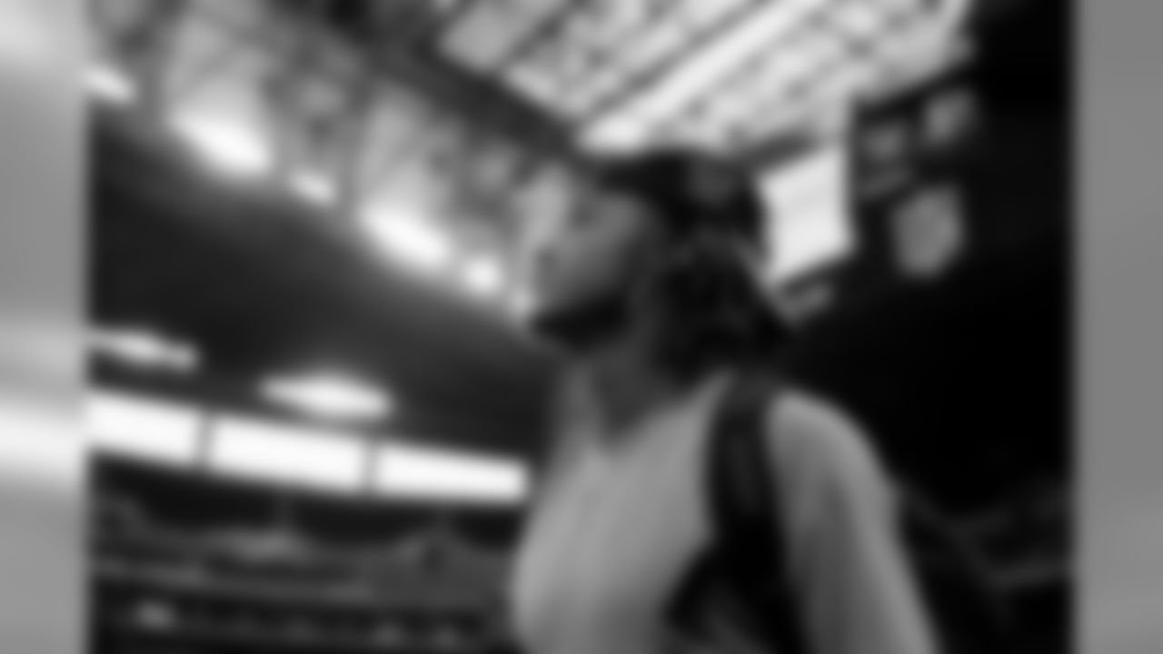 Atlanta Falcons defensive back Jordan Miller #28 enters NRG Stadium in Houston, Texas, before the game against the Houston Texans on Sunday October 6, 2019. Photo by Kara Durrette/Atlanta Falcons)
