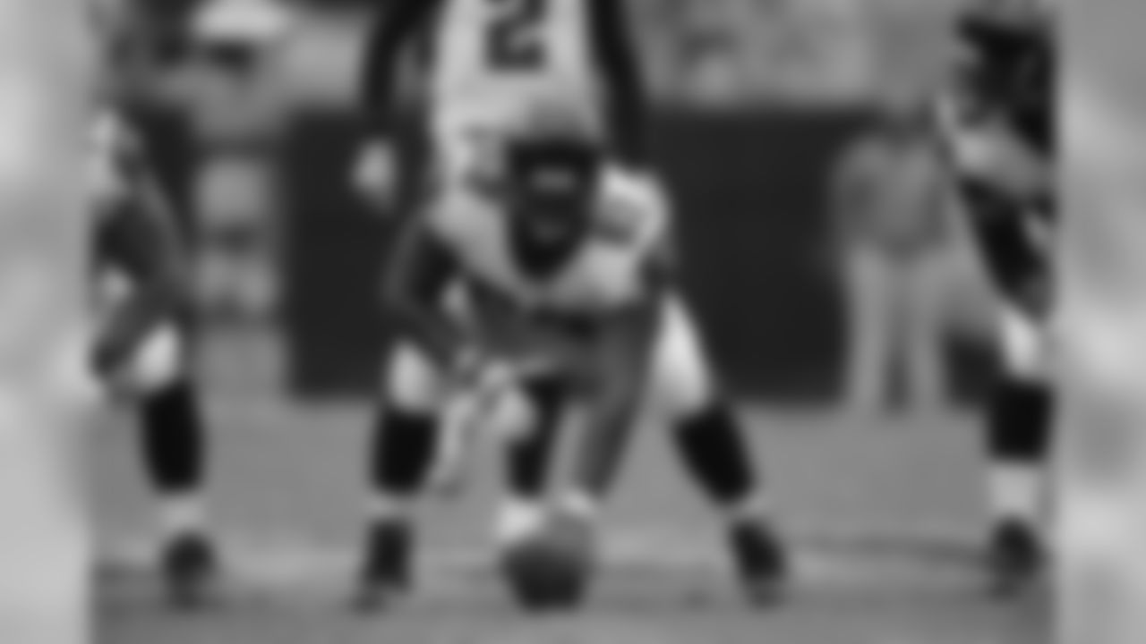 C James Stone about to snap the ball.