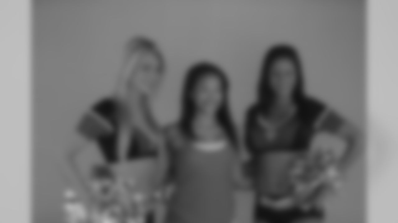 Falcons Cheerleaders Brianna and Cece were on hand for photos