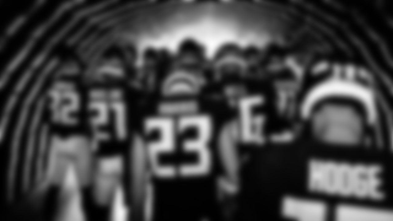 Atlanta Falcons players walk out int he tunnel before the game against the New Orleans Saints at Mercedes-Benz Stadium in Atlanta, Georgia on Sunday, September 11, 2022. (Photo by Kyle Hess/Atlanta Falcons)