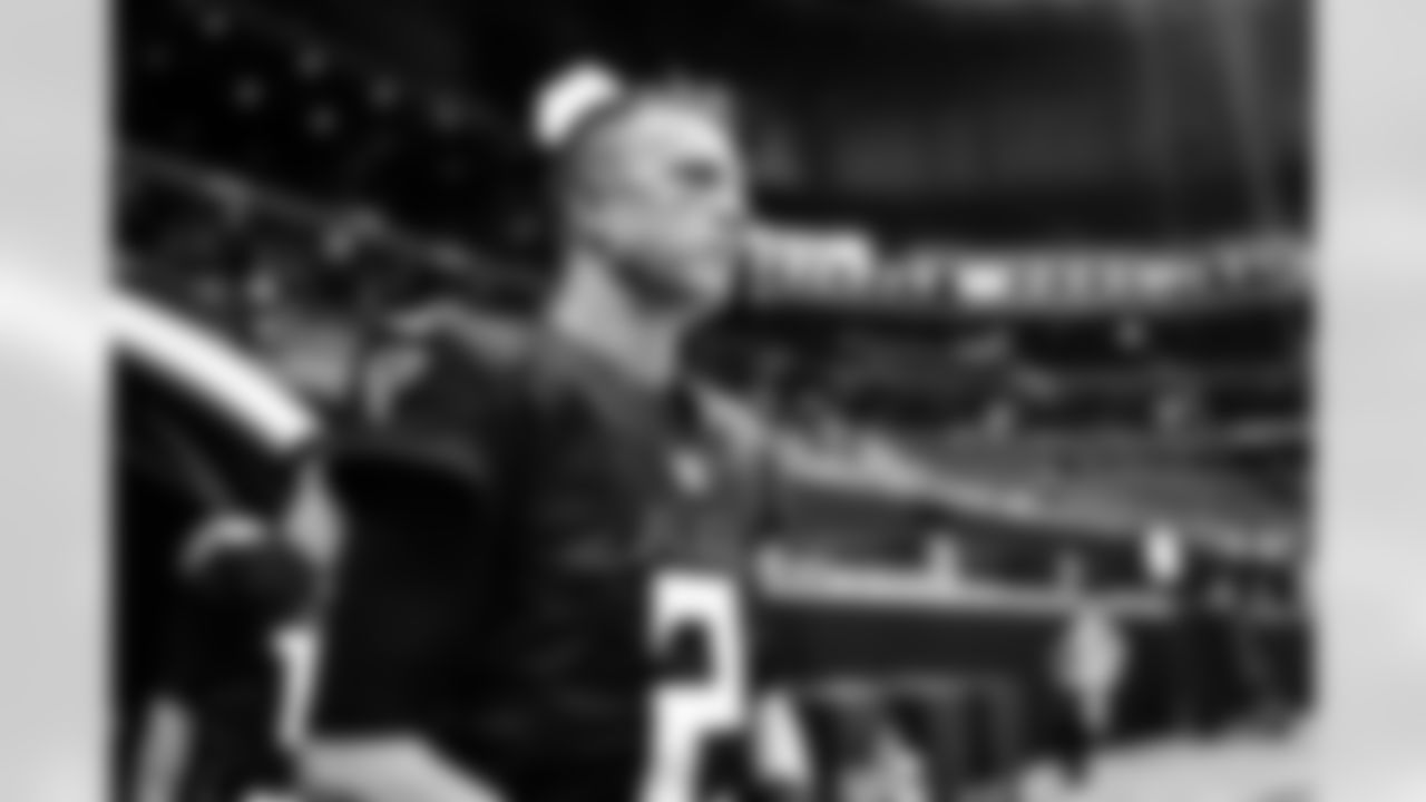 Atlanta Falcons quarterback Matt Ryan #2 warms up prior to a game against the Cleveland Browns at Mercedes-Benz Stadium in Atlanta, Georgia on Sunday, August 29, 2021. (Photo by Kyle Hess/Atlanta Falcons)
