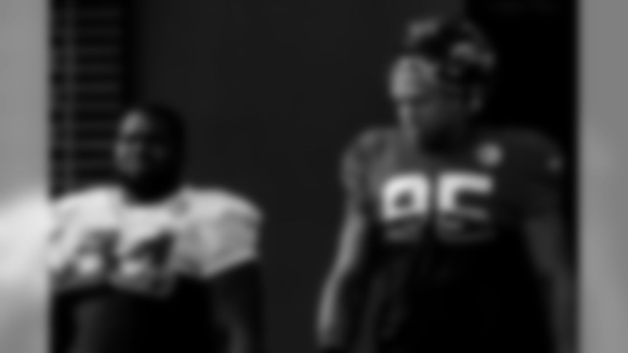 July 28, 2019 - DT Deadrin Senat and DL Jack Crawford on the sixth day of practice. (Photo by Kara Durrette/Atlanta Falcons)