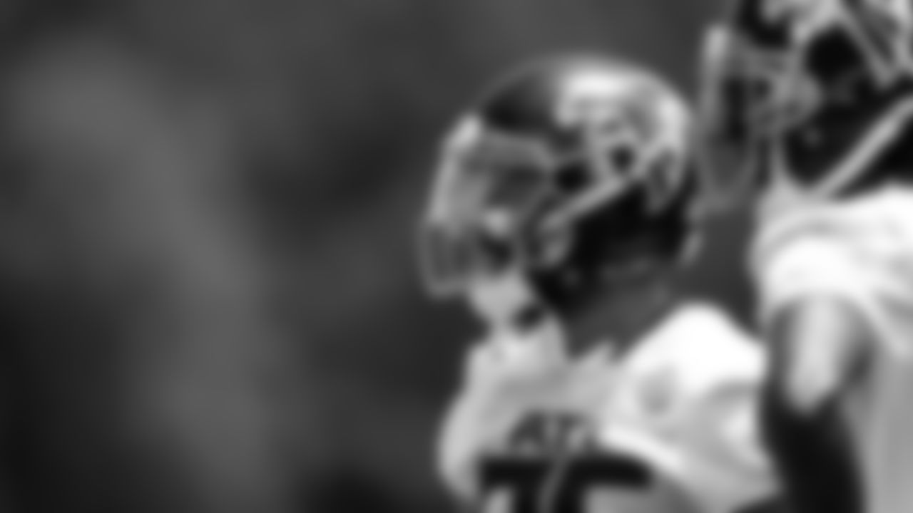 Atlanta Falcons running back Tony Brooks-James #36 looks on during organized team activities in Phase III of the Atlanta Falcons offseason program on May 26, 2021.