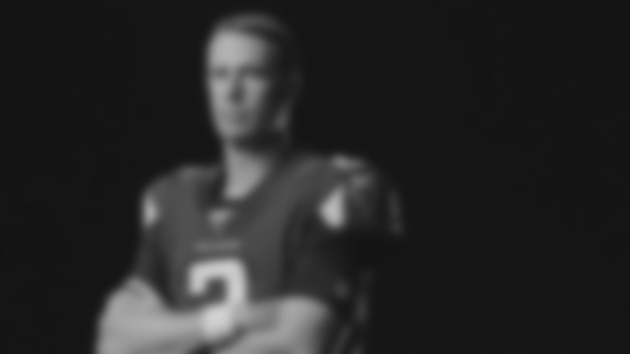 Matt Ryan #2, poses for a portrait during Media Day 2019, at the Atlanta Falcons Training Facility, in Flowery Branch, Georgia. (Photo by Rob Foldy/Atlanta Falcons)