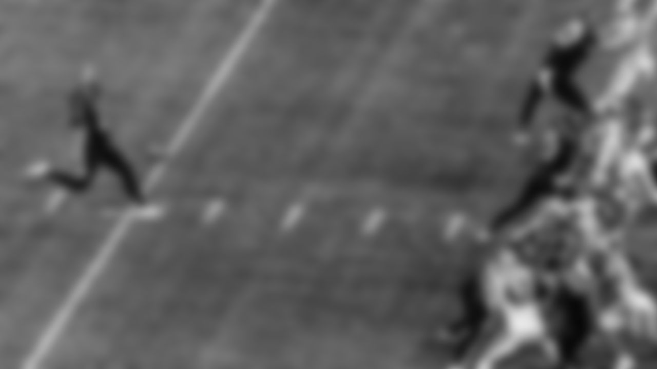 Atlanta Falcons punter Sterling Hofrichter #4 punts the ball during the second quarter against the Carolina Panthers on October 11, 2020. (Photo by Dakota Williams/Atlanta Falcons)