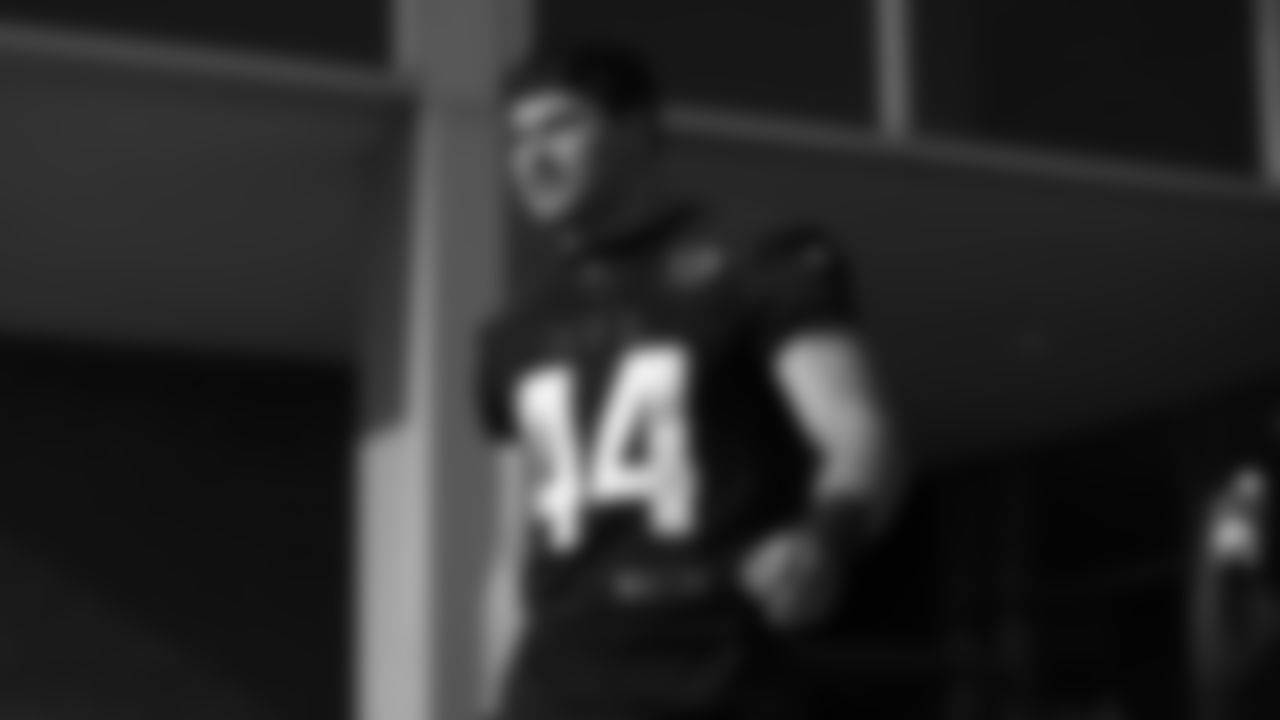 Atlanta Falcons inside linebacker Troy Andersen #44 during AT&T Atlanta Falcons Training Camp at Atlanta Falcons Training Facility in Flowery Branch, Ga. on Wednesday, July 26, 2023. (Photo by Shanna Lockwood/Atlanta Falcons)